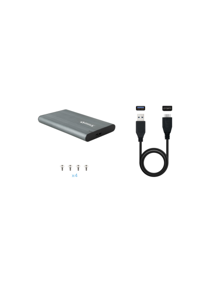 TooQ Caja Externa para Discos de 2,5” HDD/SSD, Gris