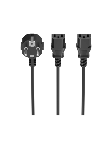 AISENS A132-0864 cable de transmisión 3 m CEE7/7 Acoplador C13 2 x