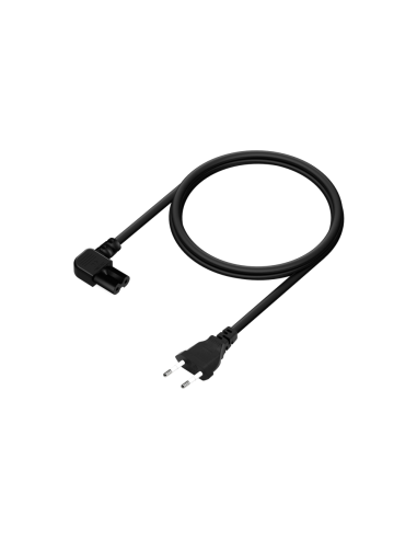 AISENS Cable Alimentación Acodado Forma 8, CEE7/16/M-C7/H, Negro, 3.0M