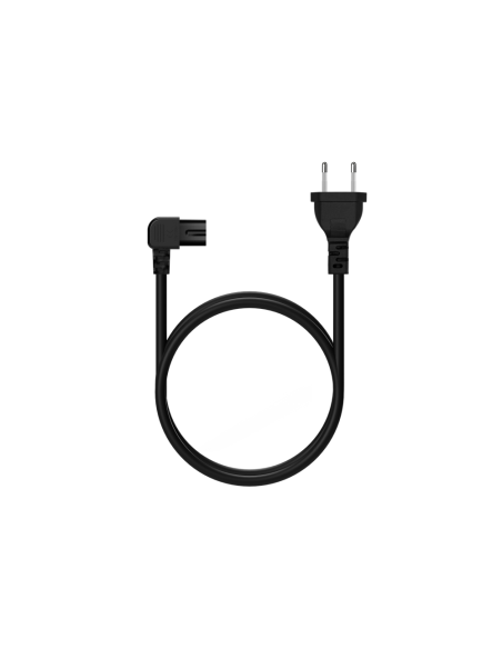 AISENS Cable Alimentación Acodado Forma 8, CEE7/16/M-C7/H, Negro, 3.0M