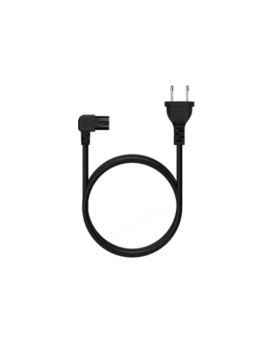 AISENS Cable Alimentación Acodado Forma 8, CEE7/16/M-C7/H, Negro, 1.8M