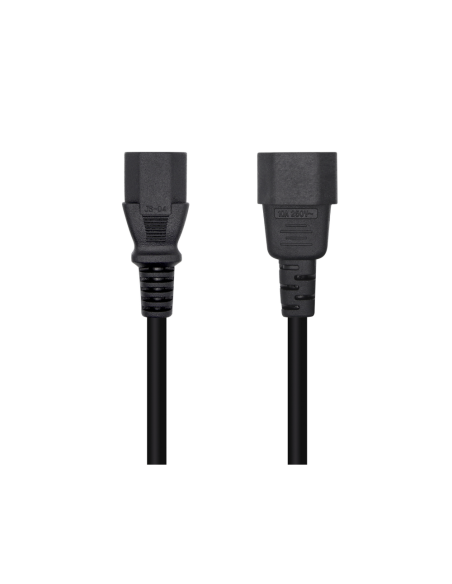 AISENS Cable Alimentación CPU, C13/H-C14/M, Negro, 3.0m