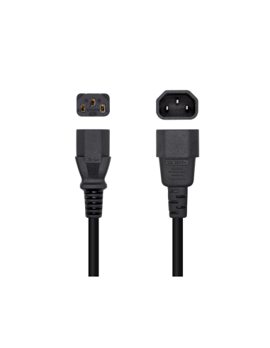 AISENS Cable Alimentación CPU, C13/H-C14/M, Negro, 3.0m