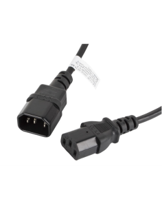 Lanberg CA-C13E-10CC-0018-BK cable de transmisión Negro 1,8 m C13 acoplador C14 acoplador