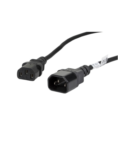 Lanberg CA-C13E-11CC-0018-BK cable de transmisión Negro 1,8 m C13 acoplador C14 acoplador