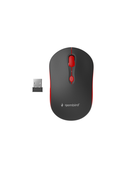 Gembird WIRELESS OPTICAL MOUSE MUSW-4B-03-R 1600DP - Maus ratón Oficina Ambidextro RF inalámbrico Óptico 1600 DPI