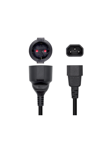 AISENS Cable Alimentación 16A, C14/M A CEE7/H, 25cm