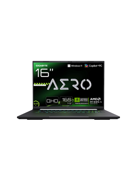 GIGABYTE AERO X16 Portátil Gaming- Copilot+ PC, 16" WQXGA 165Hz, AMD Ryzen AI 9 HX 370, NVIDIA RTX 5070 GPU, 32GB DDR5 5200MHz, 