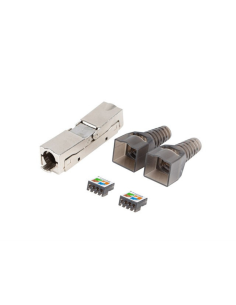 Lanberg PL2SA-6000TL conector RJ-45 Plata, Transparente