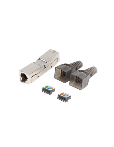 Lanberg PL2SA-6000TL conector RJ-45 Plata, Transparente