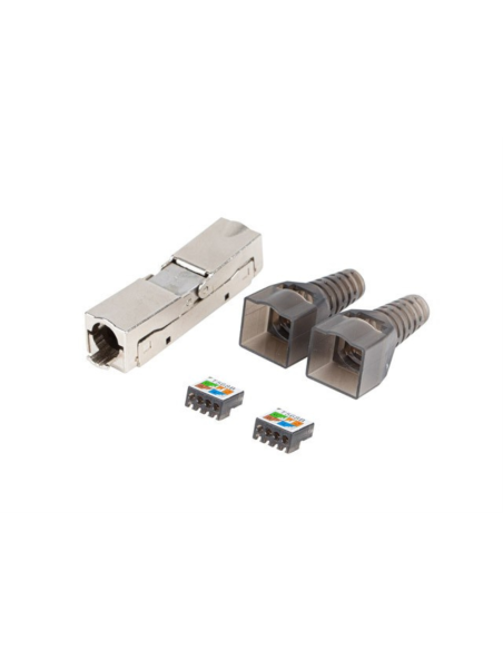 Lanberg PL2SA-6000TL conector RJ-45 Plata, Transparente