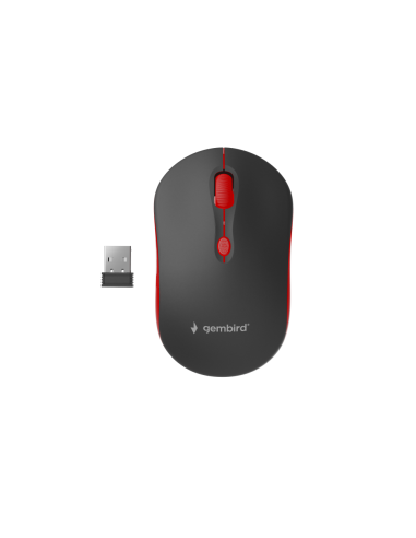 Gembird WIRELESS OPTICAL MOUSE MUSW-4B-03-R 1600DP - Maus ratón Oficina Ambidextro RF inalámbrico Óptico 1600 DPI