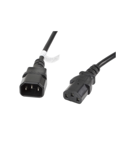 Lanberg CA-C13E-11CC-0030-BK cable de transmisión Negro 3 m C13 acoplador C14 acoplador