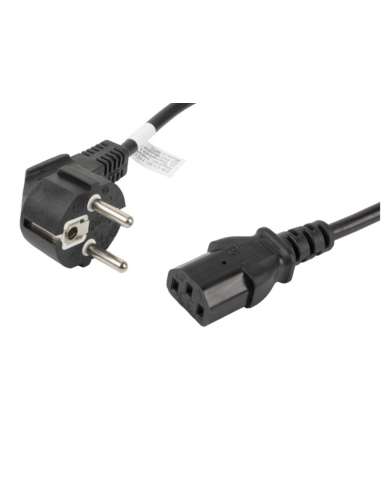 Lanberg CA-C13C-11CC-0018-BK cable de transmisión Negro 1,8 m C13 acoplador CEE7/7