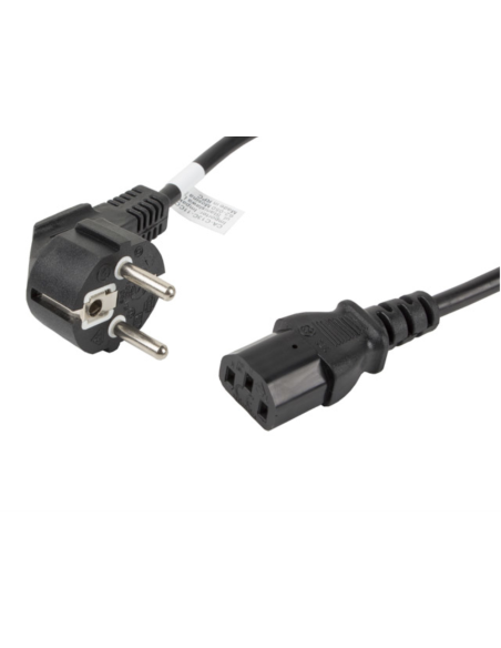 Lanberg CA-C13C-11CC-0018-BK cable de transmisión Negro 1,8 m C13 acoplador CEE7/7