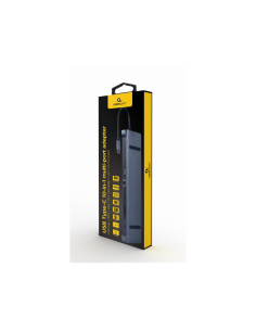 Gembird UHB-CM-CRU3P1U2P2-01 base para portátil y replicador de puertos Alámbrico USB 3.2 Gen 1 (3.1 Gen 1) Type-A Plata