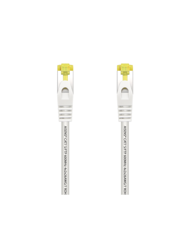 AISENS Cable De Red Latiguillo RJ45 LSZH Cat.7 600 MHz S/FTP PIMF AWG26, Blanco, 2.0 m