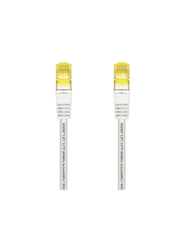 AISENS Cable De Red Latiguillo RJ45 LSZH Cat.7 600 MHz S/FTP PIMF AWG26, Blanco, 2.0 m