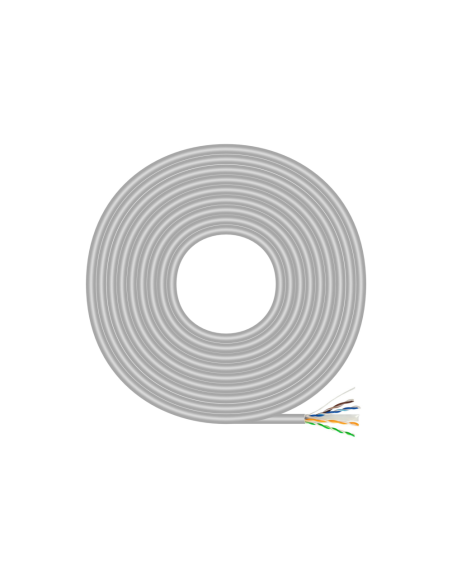 AISENS Cable de Red RJ45 Cat.6 UTP Rigido AWG23 CCA (aleacion), Gris, 100 m