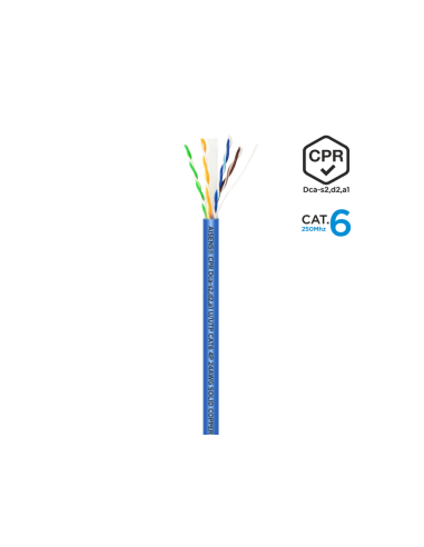 AISENS Cable de Red RJ45 LSZH CPR Dca CAT.6 UTP AWG24, Azul, 100 m