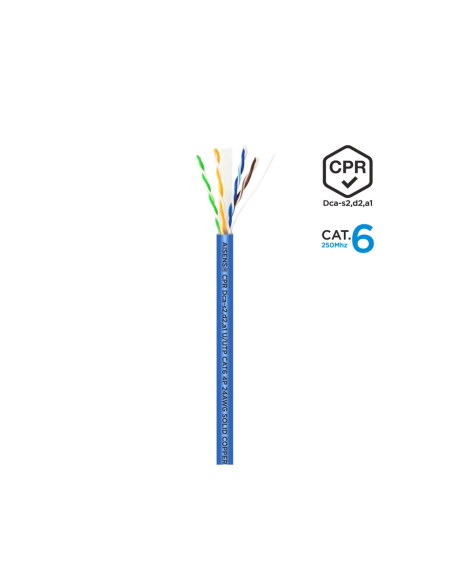 AISENS Cable de Red RJ45 LSZH CPR Dca CAT.6 UTP AWG24, Azul, 100 m