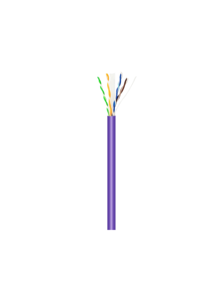 AISENS Cable de Red RJ45 LSZH Cat.6 UTP Rigido AWG23 CCA (Aleacion), Violeta, 100M