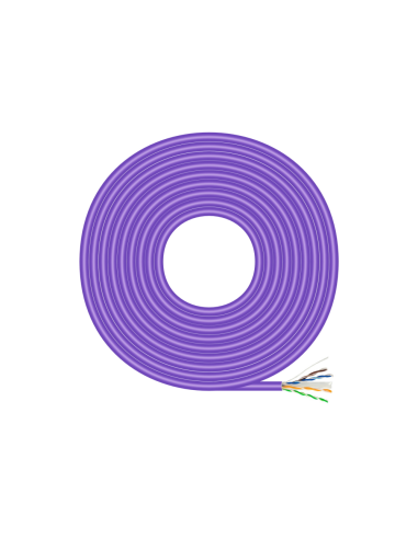 AISENS Cable de Red RJ45 LSZH Cat.6 UTP Rigido AWG23 CCA (Aleacion), Violeta, 500M