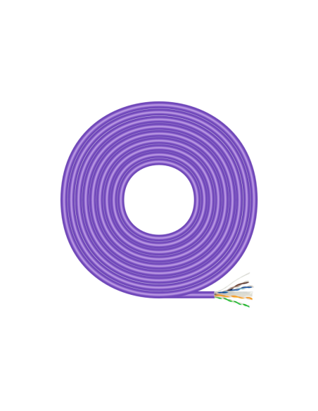 AISENS Cable de Red RJ45 LSZH Cat.6 UTP Rigido AWG23 CCA (Aleacion), Violeta, 500M