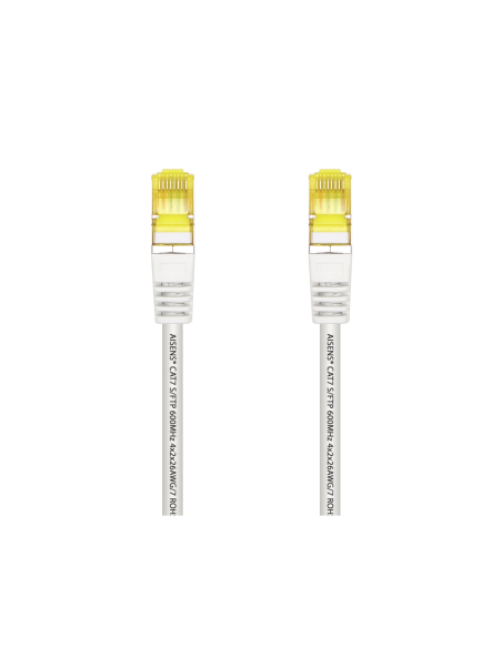 AISENS Cable De Red Latiguillo RJ45 LSZH Cat.7 600 MHz S/FTP PIMF AWG26, Blanco, 1.0 m
