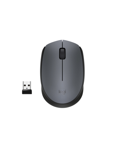 Logitech M170 Grey-K ratón Oficina Ambidextro RF inalámbrico Óptico 1000 DPI