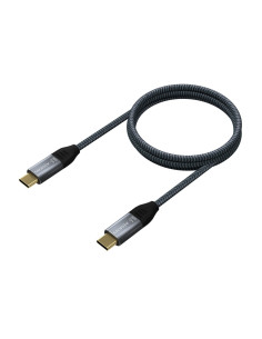 AISENS Cable USB 3.2 Gen2X2 Aluminio 20Gbps 5A 100W E-Mark, Tipo USB-C/M-USB-C/M, Gris, 2.0M 2