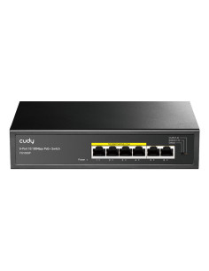 Cudy FS1006P switch No administrado Fast Ethernet (10/100) Energía sobre Ethernet (PoE) Negro