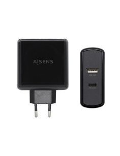 AISENS ASCH-2PD45A-BK cargador de dispositivo móvil GPS, Mando para videojuegos, MP3, MP4, Teléfono móvil, Portátil, Smartphone,