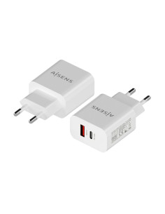 AISENS Cargador 20W, 1xUSB-C PD3.0, 1xUSB-A QC3.0, Blanco 2