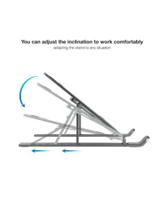 TooQ Soporte Elevador para Portátiles, Tablets, Móviles y Libros, Gris 2