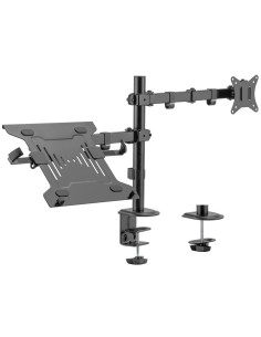 Ewent EW1519 soporte para ordenador portátil Soporte de mesa con estante para ordenador portátil y brazo para monitor Negro 39,6