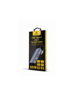 Gembird A-CM-COMBO3-02 base para portátil y replicador de puertos Alámbrico USB 3.2 Gen 1 (3.1 Gen 1) Type-C Plata