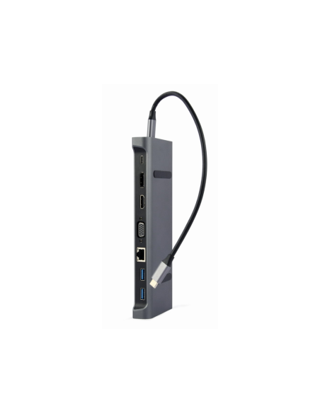 Gembird A-CM-COMBO9-02 base para portátil y replicador de puertos Alámbrico USB 3.2 Gen 1 (3.1 Gen 1) Type-C Gris