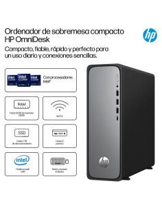 HP OmniDesk Slim Desktop S03-0020ns PC Intel® Core™ i3 i3-14100 8 GB DDR5-SDRAM 512 GB SSD FreeDOS Torre Plata