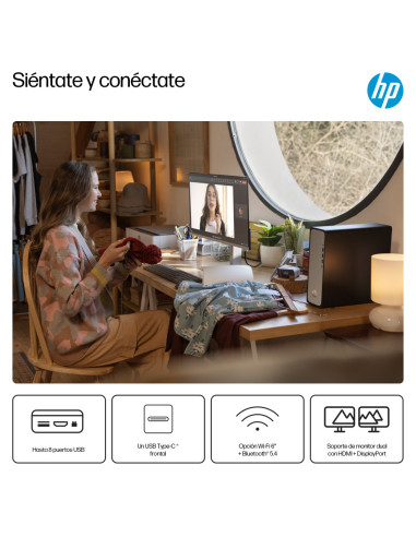HP OmniDesk Slim Desktop S03-0020ns PC Intel® Core™ i3 i3-14100 8 GB DDR5-SDRAM 512 GB SSD FreeDOS Torre Plata