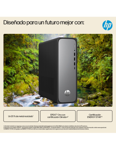 HP OmniDesk Slim Desktop S03-0020ns PC Intel® Core™ i3 i3-14100 8 GB DDR5-SDRAM 512 GB SSD FreeDOS Torre Plata