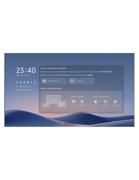 MAXHUB LP162F07 pantalla para sala de reuniones 4,11 m (162") 1920 x 1080 Pixeles LED Wi-Fi 6 (802.11ax) Negro Bluetooth