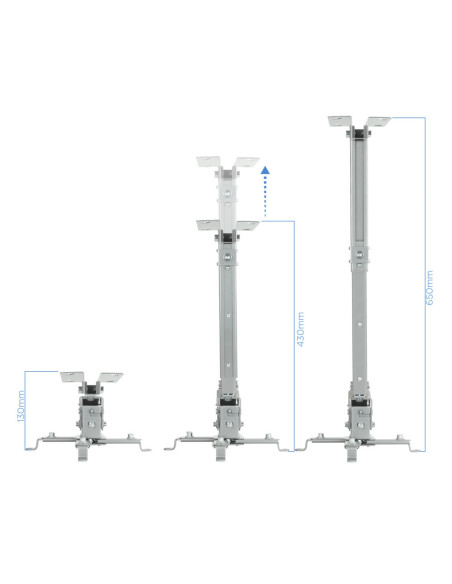TooQ SOPORTE UNIVERSAL INCLINABLE DE TECHO PARA PROYECTOR PLATA