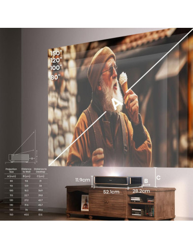 Hisense PT1 Proyector de alcance ultracorto UHD 4K (3840x2160) 3D Negro