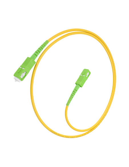 AISENS Cable Fibra Óptica Latiguillo G657A2 3.0 9/125 SMF Simplex CPR DCA LSZH, SC/APC-SC/APC, Amarillo, 1.0m