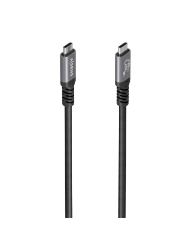 AISENS Cable USB4 Gen3x2 Aluminio 40Gbps 8K@60Hz 5A 48V 240W E-Mark, Tipo USB-C/M-USB-C/M, Negro, 1.5m