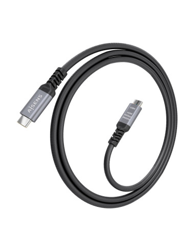 AISENS Cable USB4 Gen3x2 Aluminio 40Gbps 8K@60Hz 5A 48V 240W E-Mark, Tipo USB-C/M-USB-C/M, Negro, 1.5m