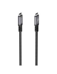 AISENS Cable USB4 Gen3x2 Aluminio 40Gbps 8K@60Hz 5A 48V 240W E-Mark, Tipo USB-C/M-USB-C/M, Negro, 0.5M
