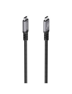 AISENS Cable USB 3.2 Gen2 Aluminio 10Gbps 8K@30Hz 5A 100W E-Mark, Tipo USB-C/M-USB-C/M, Negro, 5.0m