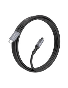 AISENS Cable USB 3.2 Gen2 Aluminio 10Gbps 8K@30Hz 5A 100W E-Mark, Tipo USB-C/M-USB-C/M, Negro, 4.0m 2